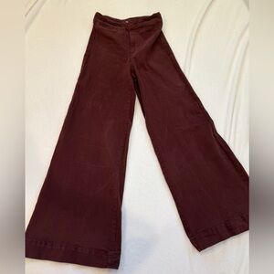 Wide Leg Women's Pants in Deep Burgundy